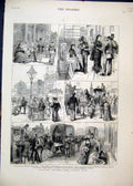 Original Old Antique Print Lady Constance Apsley House 1883 Oxford Street Regent