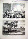 Old Antique Print 1887 Colossal Statue Ramses Ancient Memphis Dublin M.P 19th