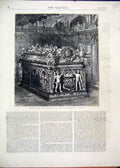 Original Old Antique Print 1872 Tomb Henry Vii Westminster Abbey 19th