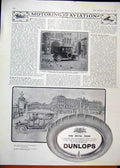 Original Old Antique Print 1911 Advert Dunlop Tyres Napier Car Guildhall Motor