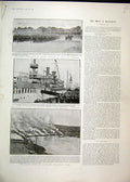 Original Old Antique Print 1903 French Infantry Uniforms Labour Riots Valparaiso