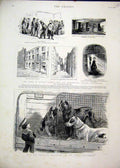 Original Old Antique Print 1887 Dog Show Danes Dorrit Marshalsea Prison Angel