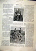 Original Old Antique Print 1898 Portrait Mir Mahmoud Major Symons Gossett Muir