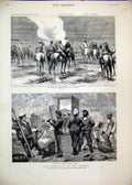 Old Antique Print 1884 Rebellion Soudan Fort Euryalus Suakim Tokar Horse 19th
