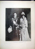 Original Old Antique Print 1903 Portrait King Queen Photograph Irish Lafayette