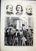 Original Old Antique Print 1873 New Regime Spain Cortes Maury Pierson Channel