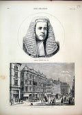 Original Old Antique Print Portrait Morgan Howard 1874 Queen Victoria Street