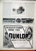Original Old Antique Print 1912 Advert Dunlop Grooved Pattern Tyres Wolseley