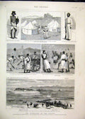 Old Antique Print Rebellion Soudan 1884 English War Vessel Suakim Rebels 19th