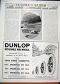 Old Antique Print 1913 Advert Dunlop Motor Tyres Lion Austro Daimler Car 20th