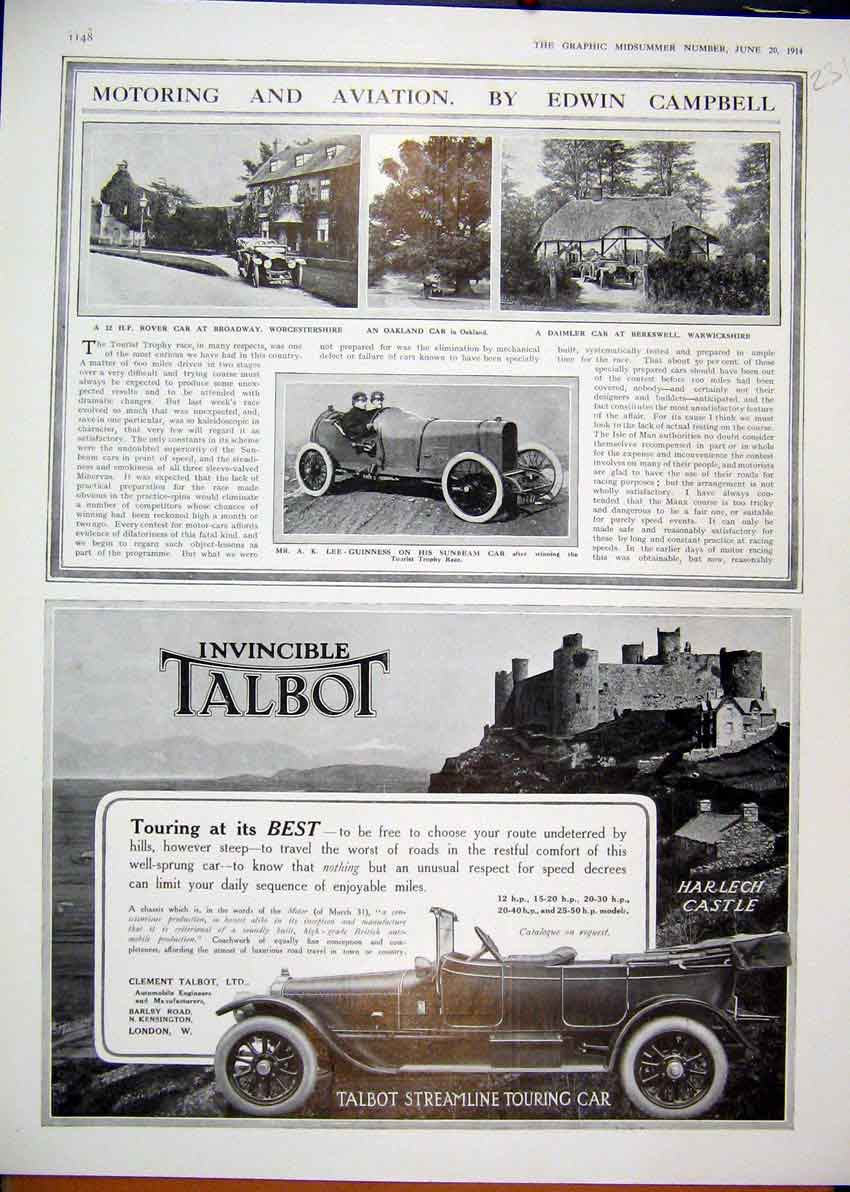 Original Old Antique Print 1913 Motoring Aviation Advert Dunlop Detachable Wire