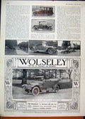 Original Old Antique Print 1913 Advert Wolseley Tool Motor Car Talbot Shelsley