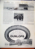 Old Antique Print Advert Dunlop Steel Studded Leather Treaded Tyres 1911 20th