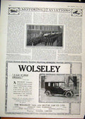 Old Antique Print 1911 Advert Wolseley Tool Motor Car Territorial Forces 20th