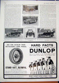 Old Antique Print Advert Dunlop Detachable Wire Wheel 1913 Humber Morgan 20th