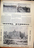 Original Old Antique Print 1900 Advert Hotel Russell Locusts Modder River Train