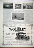 Original Old Antique Print 1910 Advert Wolseley Tool Touring Motor Car Engadine