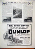 Original Old Antique Print 1912 Advertdunlop Motor Car Tyre Wolseley Wales 20th