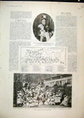 Old Antique Print Family Gathering Dowager Duchess Abercorn Portrait 1903 20th
