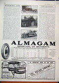 Original Old Antique Print 1911 Advert Almagam Motor Car Tyres Morgan Adler 20th