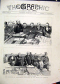 Old Antique Print 1887 Parliament Gladstone Throne Smith House Churchill 19th