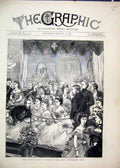 Old Antique Print Royal Visit Dublin 1871 Lady Mayoress Ball Party Dance 19th