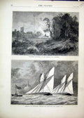 Old Antique Print 1871 Regatta Kingstown Ireland Race Explosion Vincennes 19th