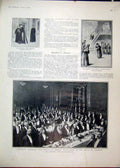Original Old Antique Print 1903 Dinner French Legislators House Commons Vatican