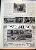 Original Old Antique Print 1913 Advert Wolseley Motor Car Vauxhall Scout Rally