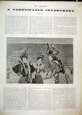 Original Old Antique Print 1897 Womens Fashion Hats Virot Parasol Beach Scene