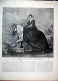 Old Antique Print 1903 Equestrian Portrait Queen Isabella Consort Philip 20th