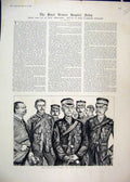 Original Old Antique Print 1892 Sketch Medical Staff Hospital Doctors Uniform