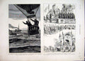 Original Old Antique Print Ballooning France 1876 Pacification Ghent Procession
