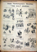 Old Antique Print Sketches Parliament Rob Roy William Harcourt Churchill