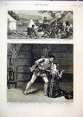 Original Old Antique Print Hermann Goetz Opera 1880 Majesty Theatre Shrew Taming