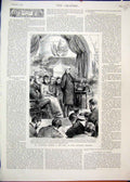 Original Old Antique Print 1891 Gladstone Opening Hall Port Sunlight Cheshire