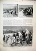 Original Old Antique Print 1897 Russian Pilgrimage Holy Island Jordan Shrouds