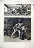 Original Old Antique Print 1880 Herman Goetz Opera Taming Shrew Majesty Theatre