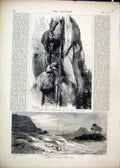 Old Antique Print 1874 Necropolis Abydos Middle Egypt Kom Es Sultan Plain 19th