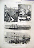 Old Antique Print 1885 Royal Visit Ireland Osborne Trinity College Civic 19th