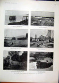 Old Antique Print Destruction Gale 1903 Pier Dover Boulogne Crane Bristol 20th