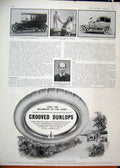 Original Old Antique Print 1910 Advert Dunlop Grooved Tyres Moissant Bedford Car