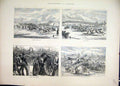 Original Old Antique Print 1871 Steeplechasing Aldershot Water Jump Finish Horse