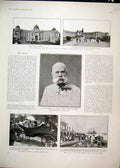 Original Old Antique Print 1903 Palace Vienna Emperor Joseph Austria French War