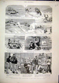 Old Antique Print 1894 Investigating Great Wall China Ship Comedy Sketch 19th