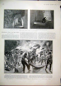 Old Antique Print 1903 Campaign Somaliland Fire Fighting Camp Altar Table 20th