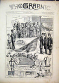 Old Antique Print Royal Visit Victoria Park 1873 Policeman Welcome Sketch 19th