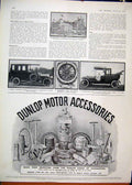 Original Old Antique Print Advert Dunlop Motor Accessories 1910 Limousine Car