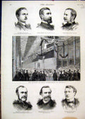 Original Old Antique Print 1879 Ship Launch Agamemnon Chatham Douglas Buller