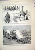Old Antique Print Soudan Battle Teb 1884 Arab Prisoners Osman Digma Camp 19th